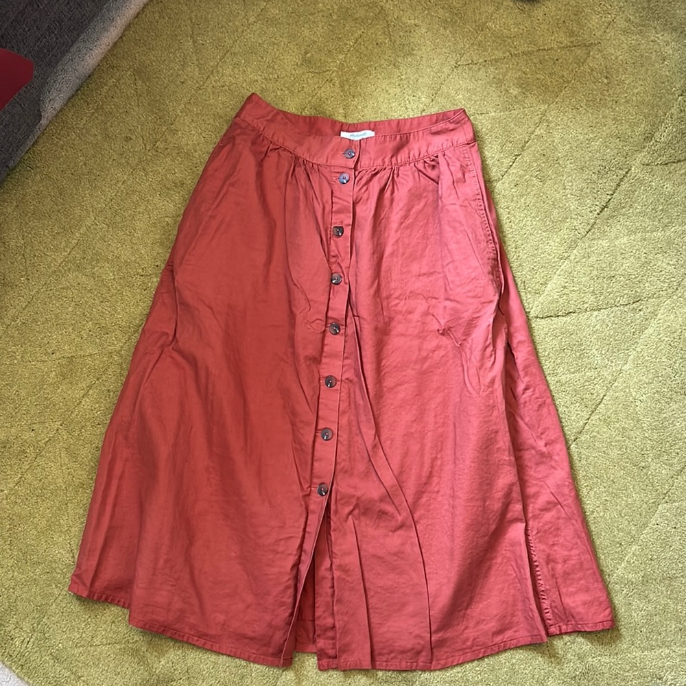 Madewell brown button-down skirt